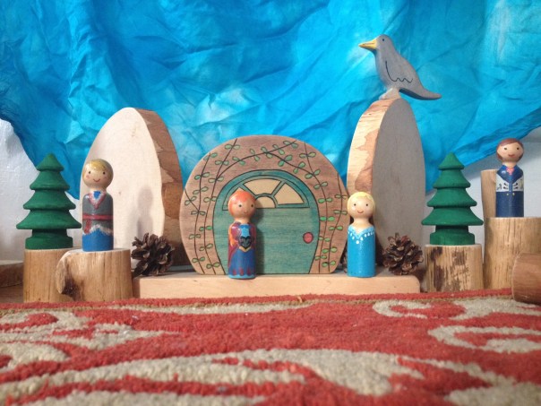 Rebecca's Frozen-style peg dolls at play